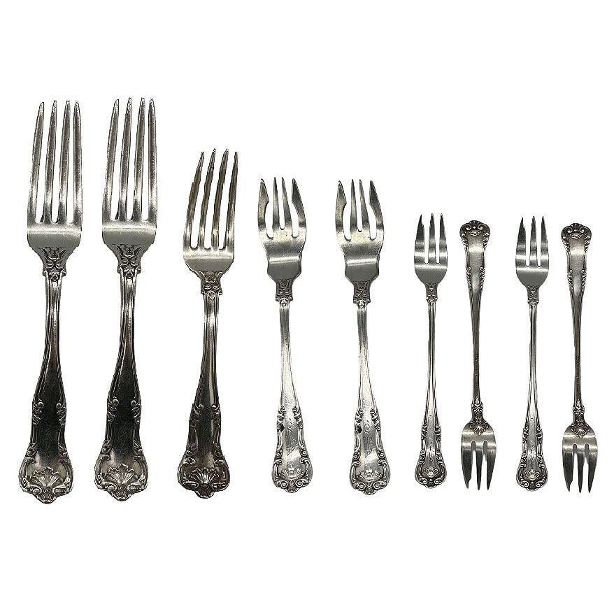 Edwardian "Regent" 16 piece Fork/Knife Silver Plate Silverware Set by Gorham - 8