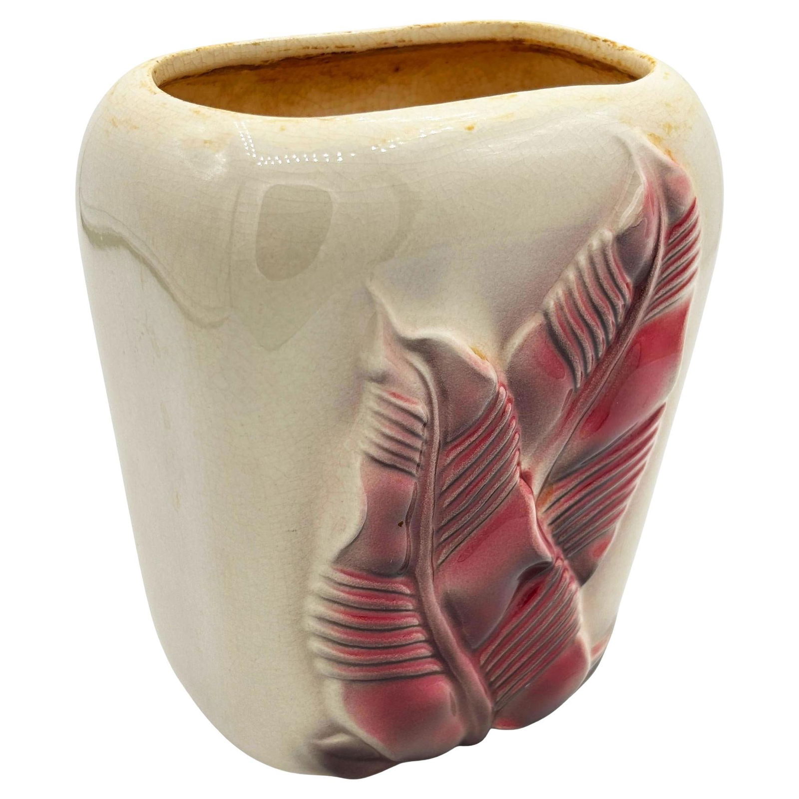 Mid-century Tropical Ceramic Palm Leaf Flower Vase by Royal Copley Pottery - 2