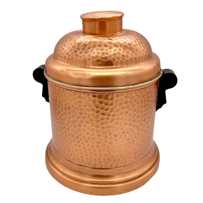 Hammered Copper Tin Lined Humidor w/ Bakelite Handles by Revere - 17