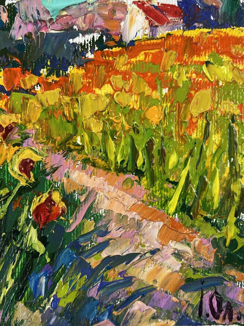 Oil painting A path through a field of sunflowers Oleksiy Ivanyuk - 10