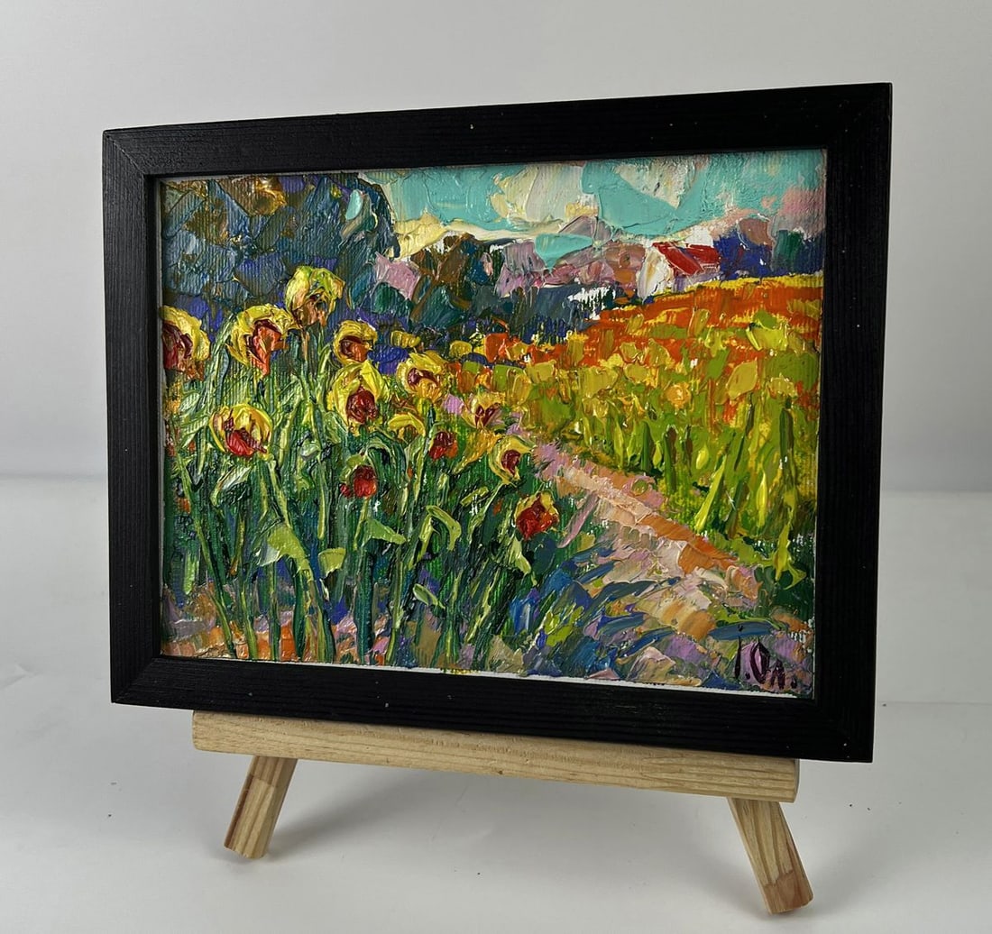 Oil painting A path through a field of sunflowers Oleksiy Ivanyuk - 2