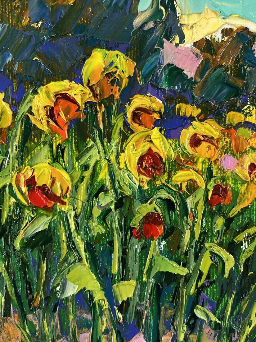 Oil painting A path through a field of sunflowers Oleksiy Ivanyuk - 4