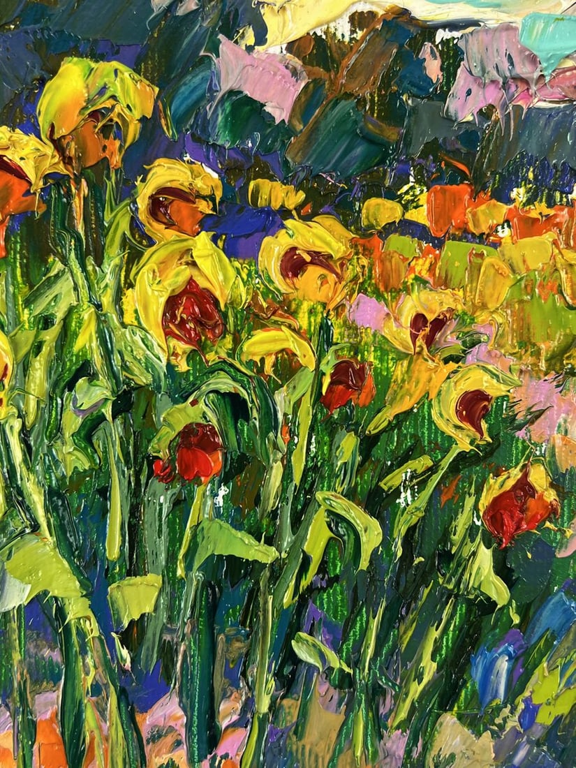 Oil painting A path through a field of sunflowers Oleksiy Ivanyuk - 7