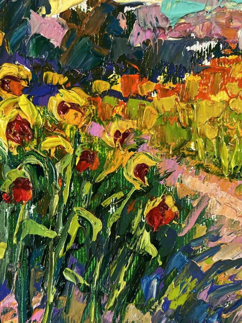 Oil painting A path through a field of sunflowers Oleksiy Ivanyuk - 9