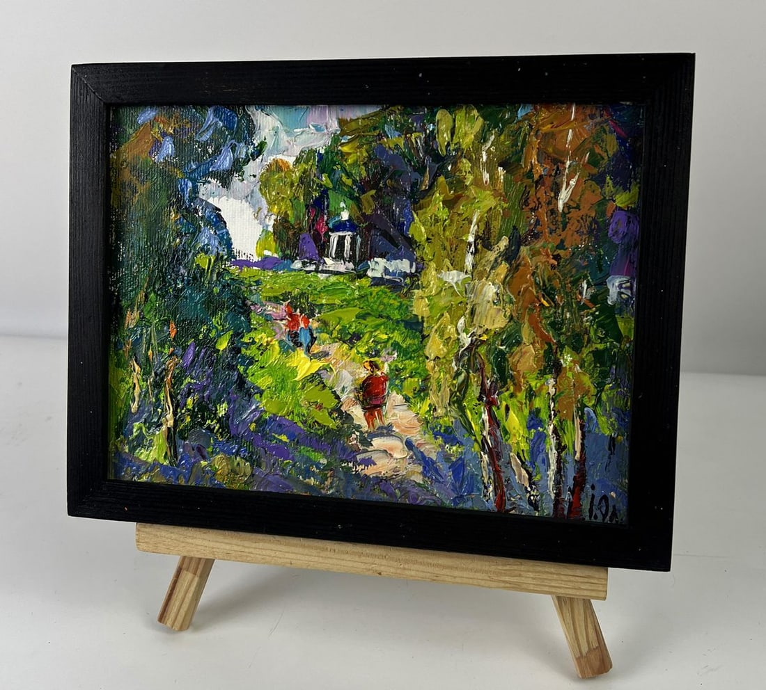 Oil painting Gazebo in a forest park Oleksiy Ivanyuk - 2