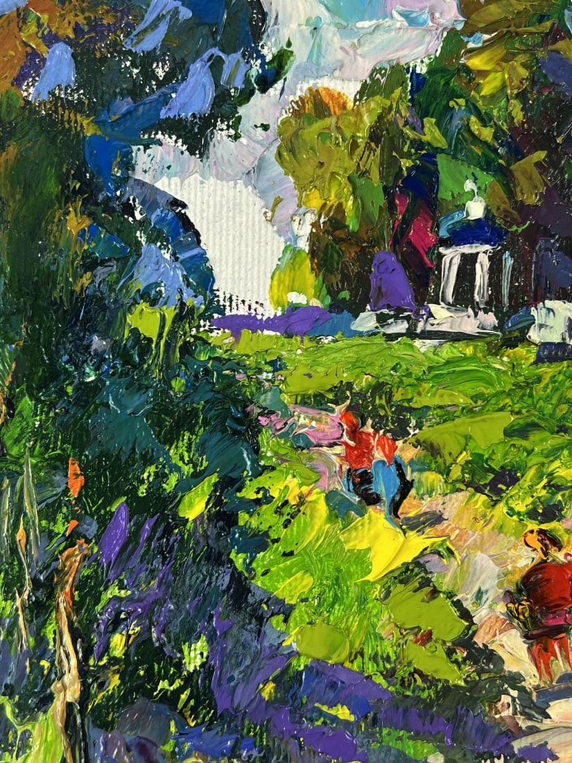 Oil painting Gazebo in a forest park Oleksiy Ivanyuk - 4