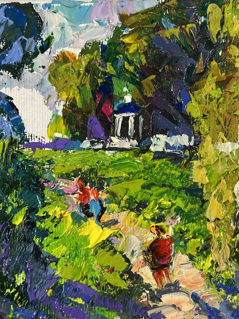Oil painting Gazebo in a forest park Oleksiy Ivanyuk - 6