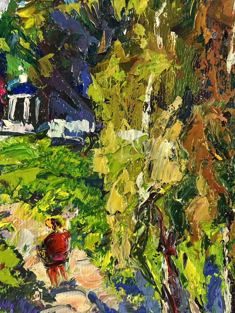 Oil painting Gazebo in a forest park Oleksiy Ivanyuk - 9