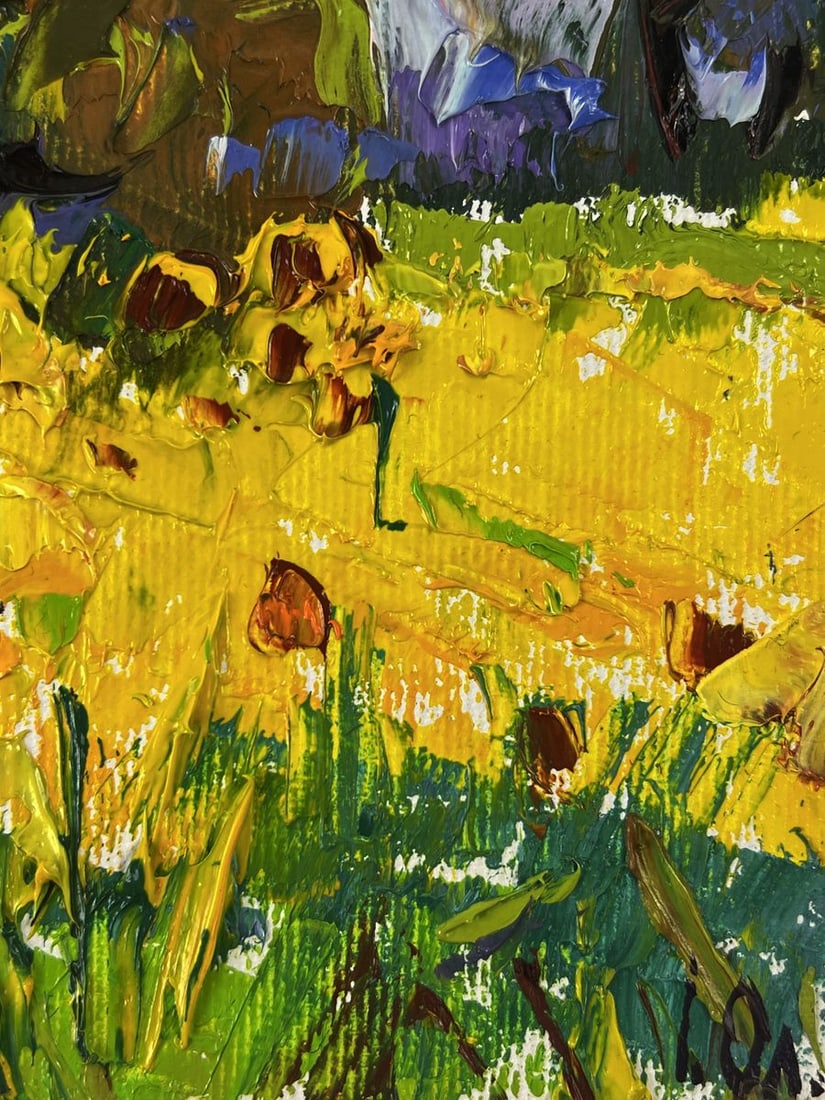 Oil painting Sunflowers are blooming in the field Oleksiy Ivanyuk - 10