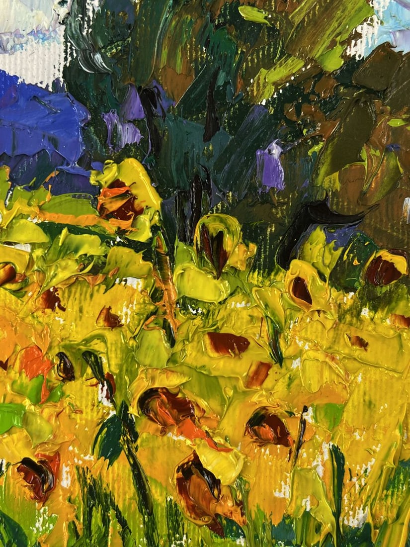 Oil painting Sunflowers are blooming in the field Oleksiy Ivanyuk - 6