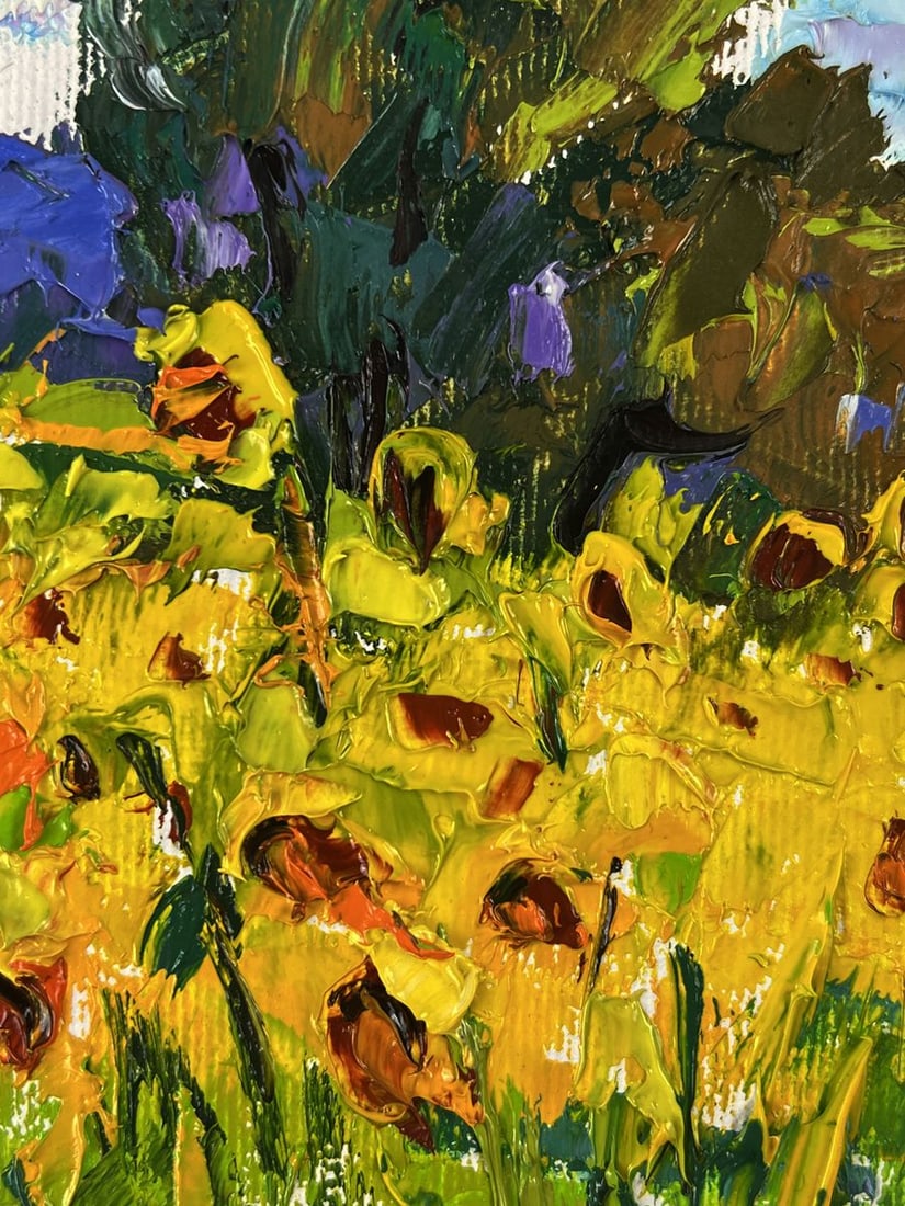 Oil painting Sunflowers are blooming in the field Oleksiy Ivanyuk - 7