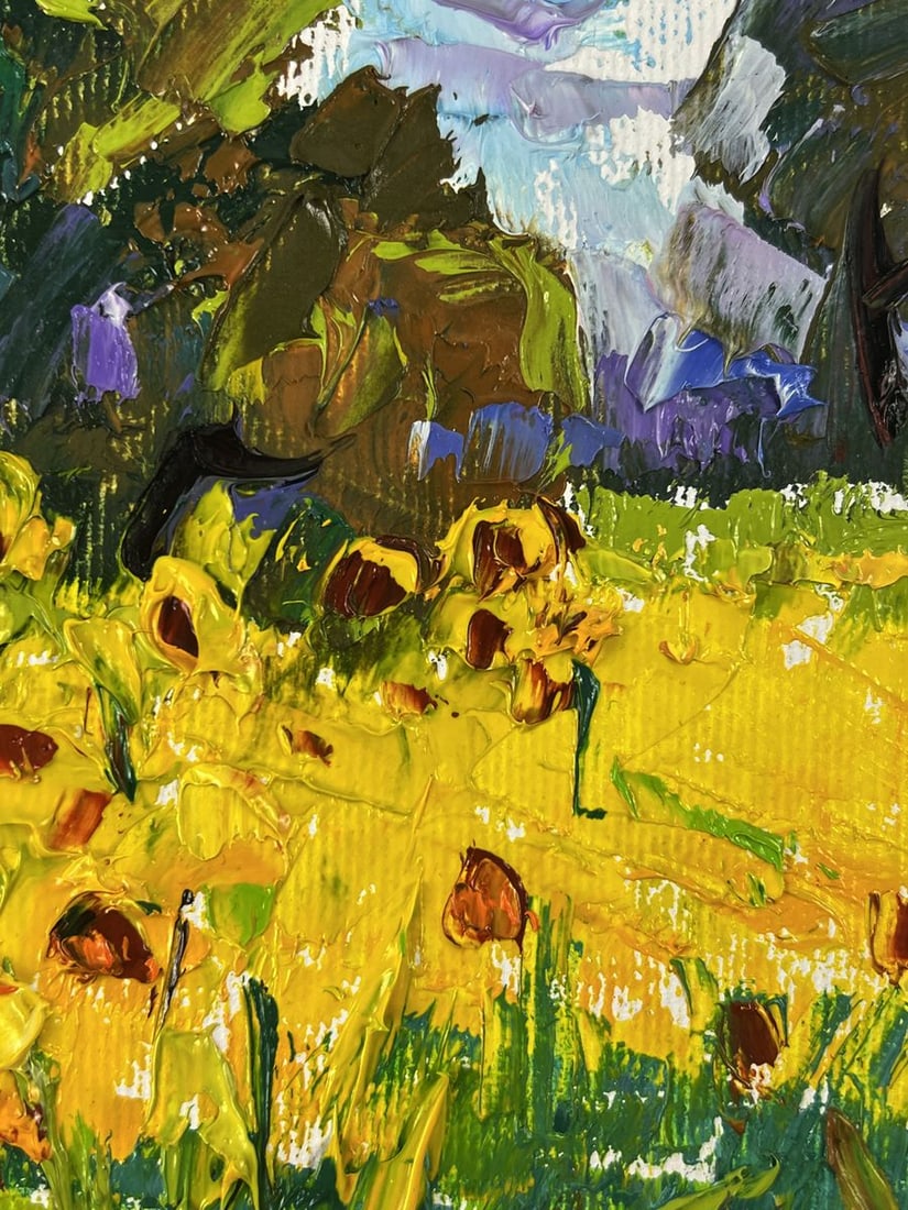 Oil painting Sunflowers are blooming in the field Oleksiy Ivanyuk - 9