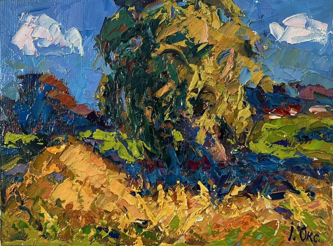 Oil painting Summer haymaking Oksana Ivanyuk - 3