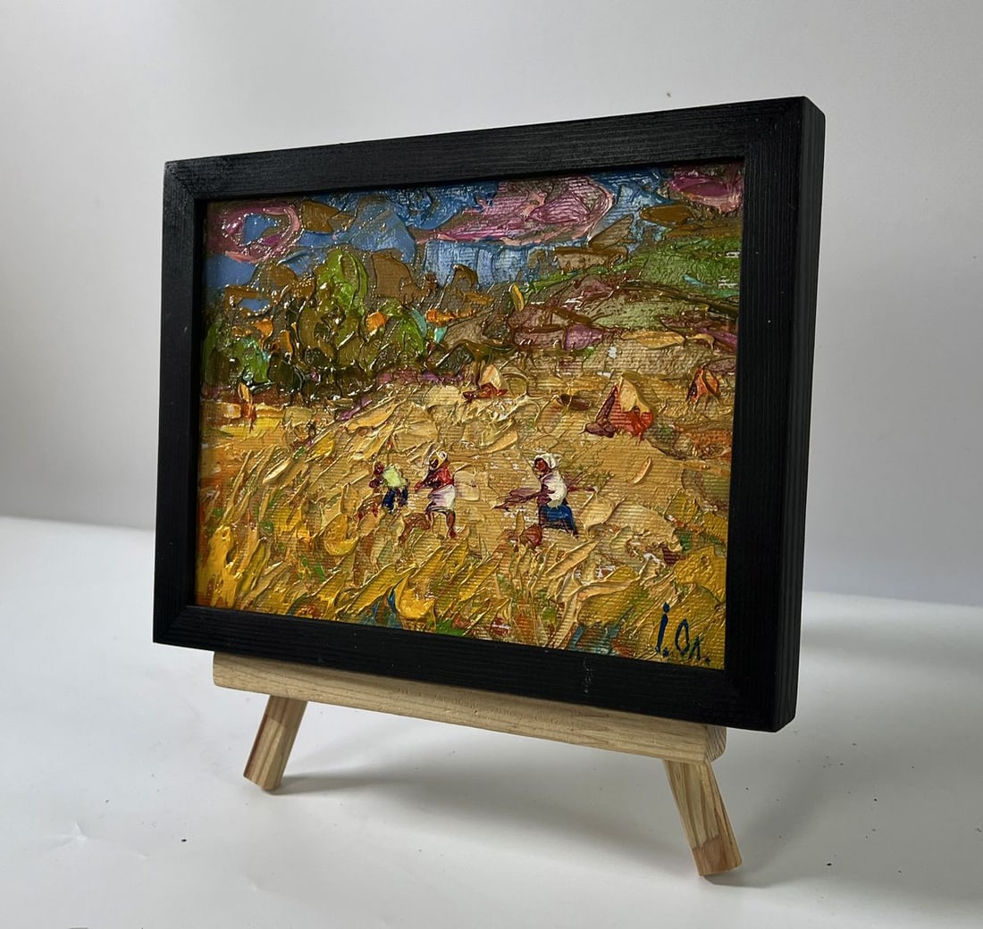 Oil painting Harvesting hay in the field Oleksiy Ivanyuk - 2