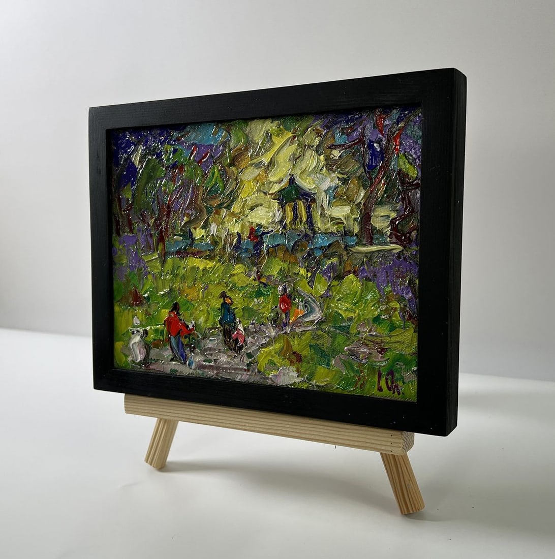 Oil painting City summer park Oleksiy Ivanyuk - 2