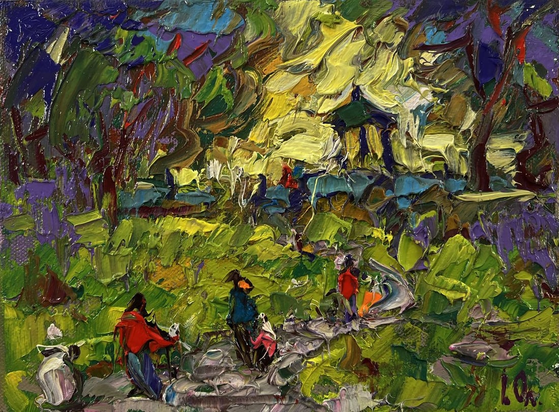 Oil painting City summer park Oleksiy Ivanyuk - 3