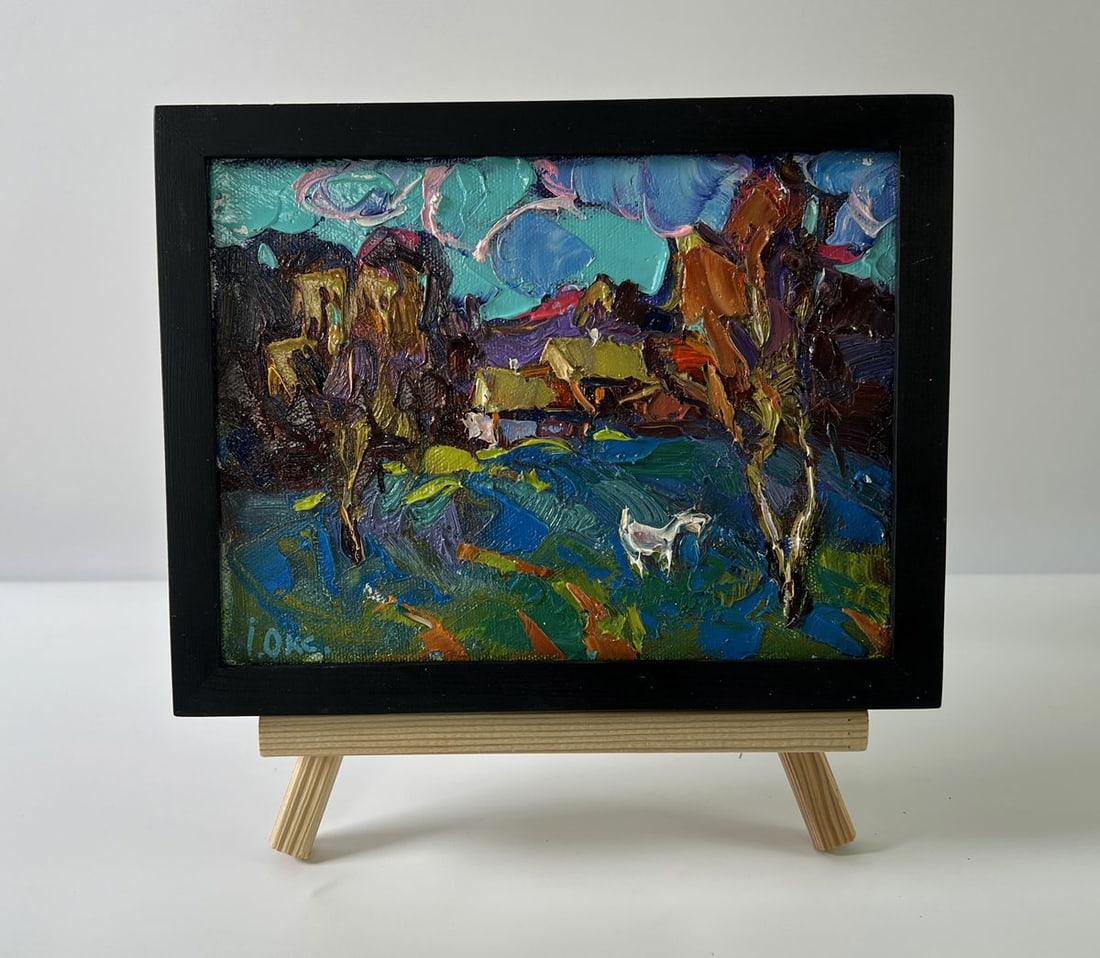 Oil painting Day outside the village Oksana Ivanyuk: Title: Oil painting Day outside the village Oksana Ivanyuk Description: №AAA5618 The Oil painting Canvas titled “Day outside the village” invites the viewer into a world where