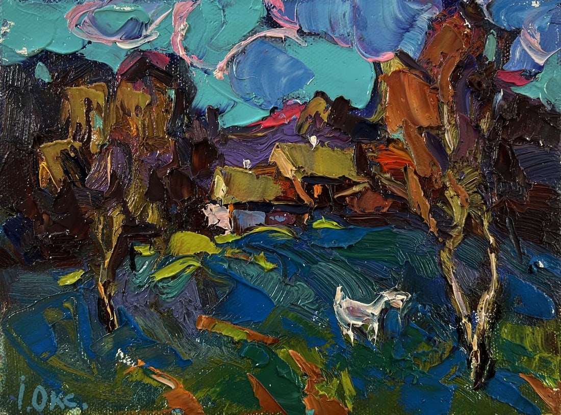 Oil painting Day outside the village Oksana Ivanyuk - 3