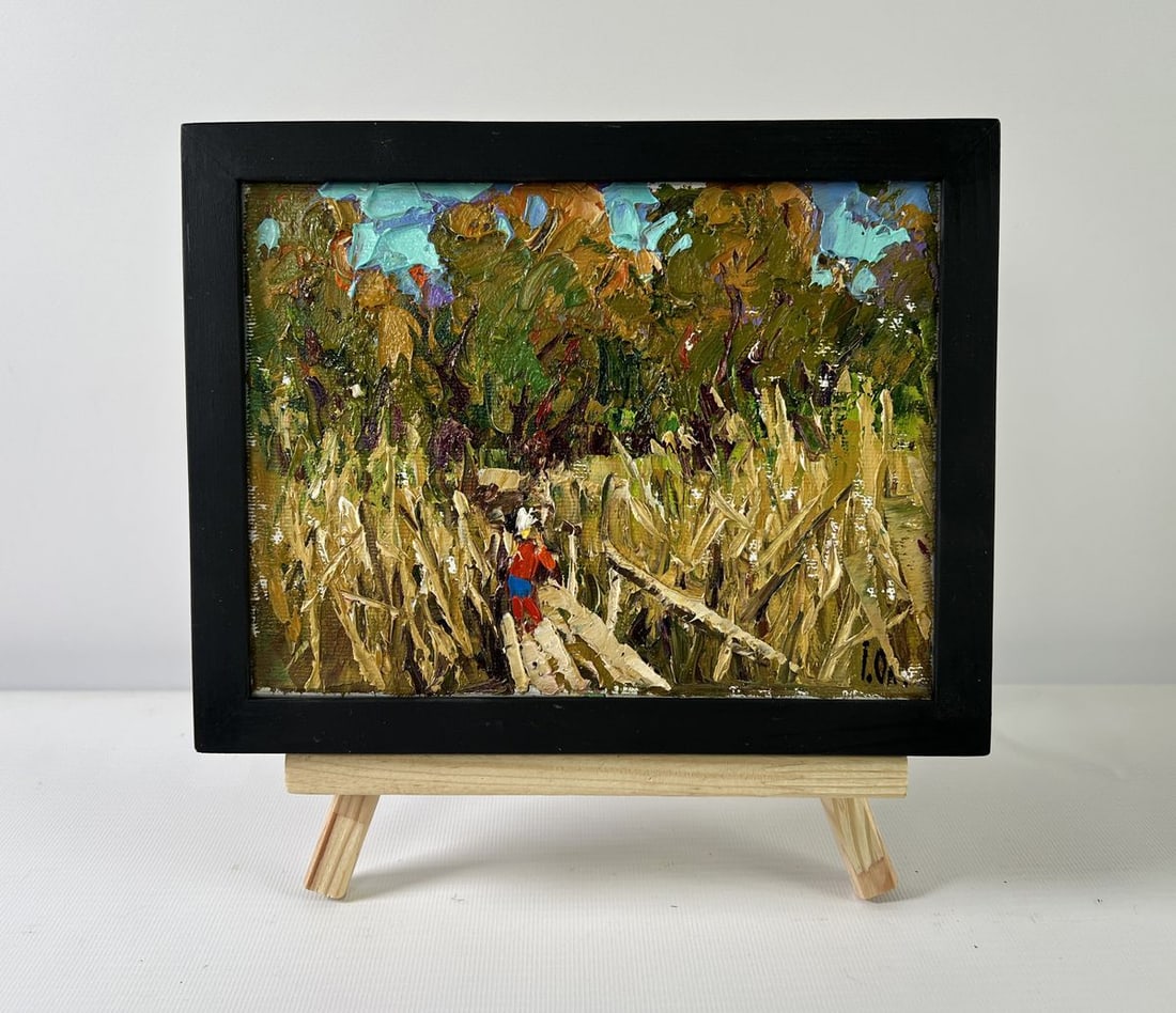 Oil painting Where the reeds whisper Alex Kalenyuk: Title: Oil painting Where the reeds whisper Alex Kalenyuk Description: №AAA5222 The oil painting on Canvas titled "Where the Reeds Whisper" is a poetic ode to the quiet, intimate moments that oc