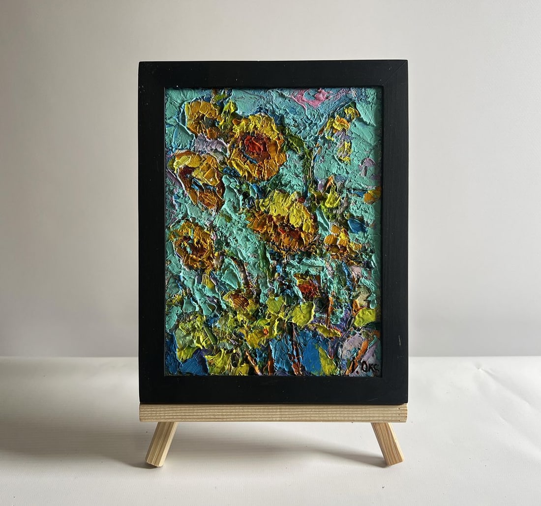 Oil painting Sunflowers in the field Oksana Kalenyuk: Title: Oil painting Sunflowers in the field Oksana Kalenyuk Description: №AAA4113 This oil painting canvas, titled "Sunflowers in the field", the thick, expressive brushstrokes add a sense of mo