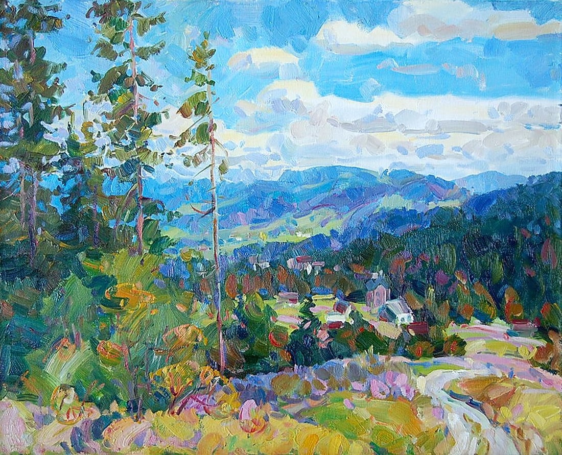 Oil painting In the Carpathians Kotmin Dmitry: Title: Oil painting In the Carpathians Kotmin Dmitry Description: №Kotmin 20 *** ABOUT THIS PAINTING *** * TITLE: "In the Carpathians" * ARTISTS: Kotmin Dmitry * SIZE: 50x60 cm/'19.68x23.62 inch