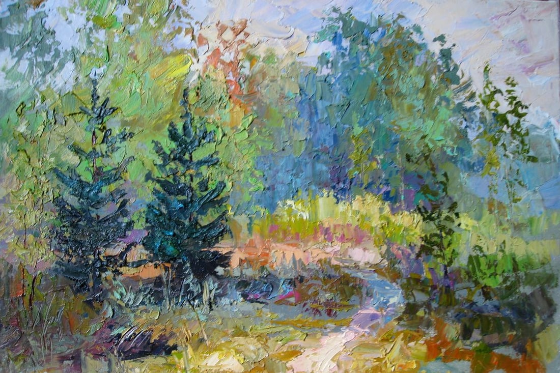 Oil painting Forest Glade Serdyuk Boris Petrovich: Title: Oil painting Forest Glade Serdyuk Boris Petrovich Description: №SERB 97 * TITLE: "Forest Glade" * ARTISTS: Serdyuk Boris Petrovich * SIZE: 60x40 cm/'23.62x15,74 inches' * MEDIUM: oil, can
