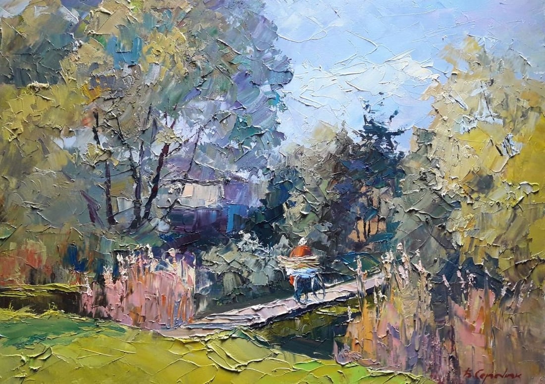 Oil painting Bridge Serdyuk Boris Petrovich: Title: Oil painting Bridge Serdyuk Boris Petrovich Description: №SERB 790 *** ABOUT THIS PAINTING *** * TITLE: "Bridge" * ARTISTS: Serdyuk Boris Petrovich * SIZE: 50x70 cm/'19.68x27.55 inches' *