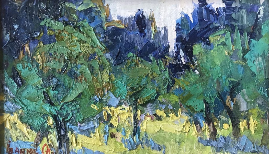 Oil painting Summer Kalenyuk Alex: Title: Oil painting Summer Kalenyuk Alex Description: №Kalen 778 *** ABOUT THIS PAINTING *** * TITLE: "Summer" * ARTISTS: Kalenyuk Alex * SIZE: 15x25 cm/'5.90x9.84 inches' * MEDIUM: oil, canvas