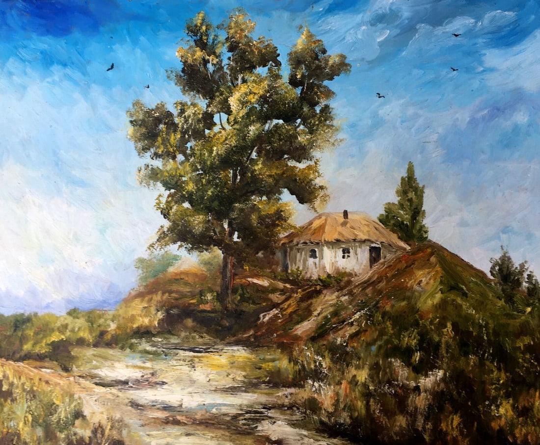 Oil painting A house in the mountains Unknown artist: Title: Oil painting A house in the mountains Unknown artist Description: №AAA2419 *** ABOUT THIS PAINTING *** * TITLE: "A house in the mountains" * ARTISTS: Unknown artist * SIZE: 49.5x60