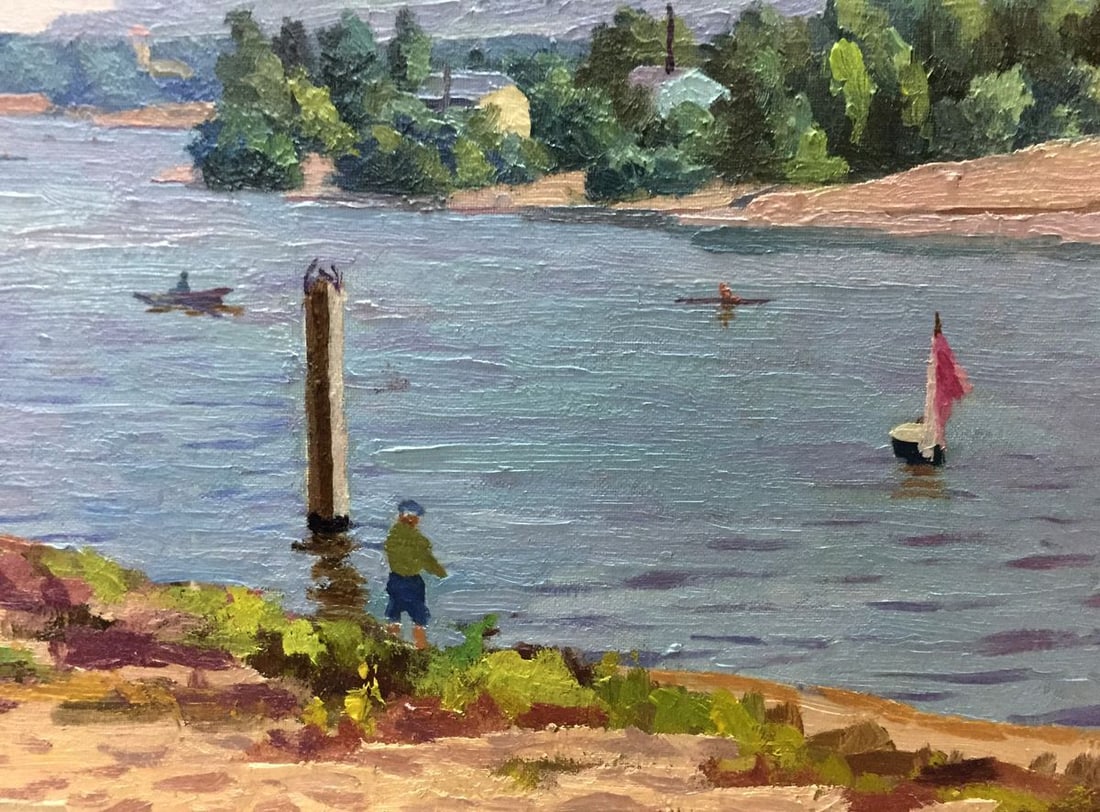 Oil painting Rest by the river Leonid Konstantinovich Kudryavtsev - 5