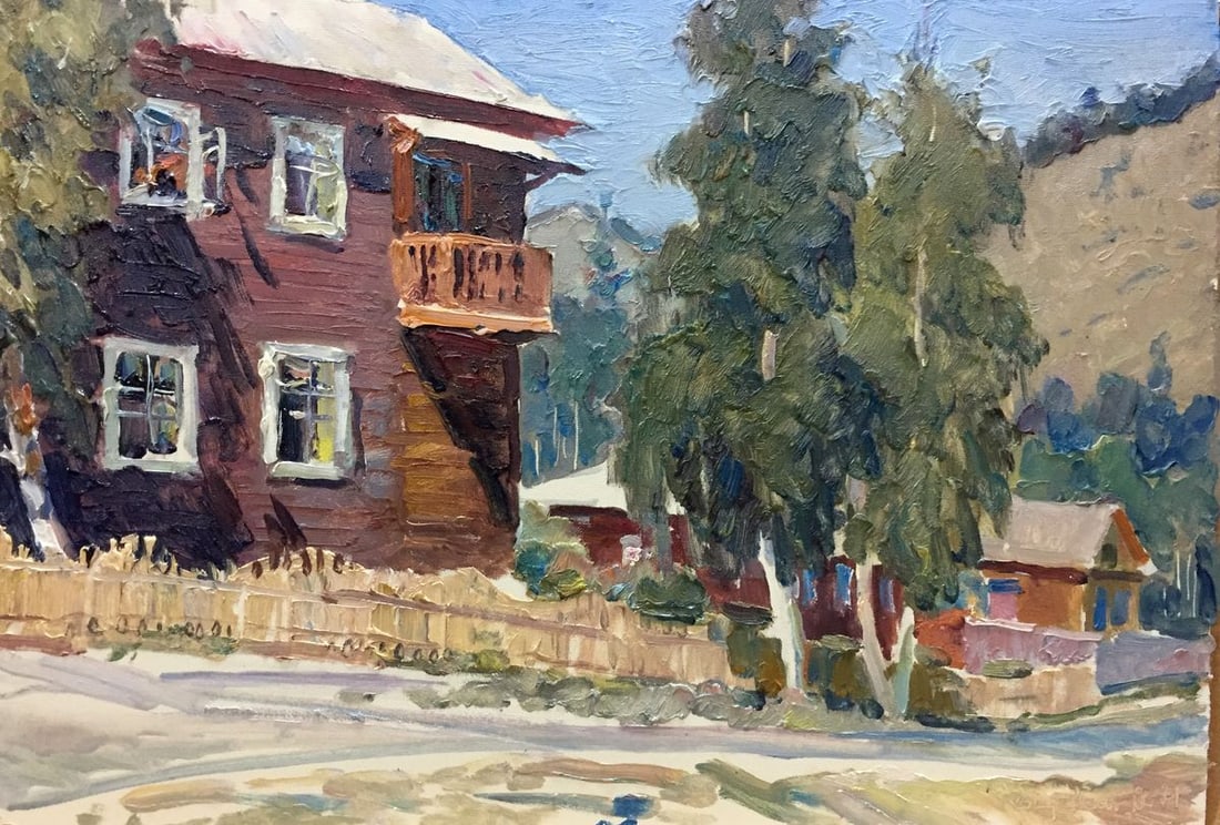 Oil painting Street life: Title: Oil painting Street life Description: №Vern 67 *** ABOUT THIS PAINTING *** * TITLE: "Street life" * SIZE: 33x48 cm/'12.99x18.89 inches' * MEDIUM: oil, cardboard * HAND PAINTED: Original