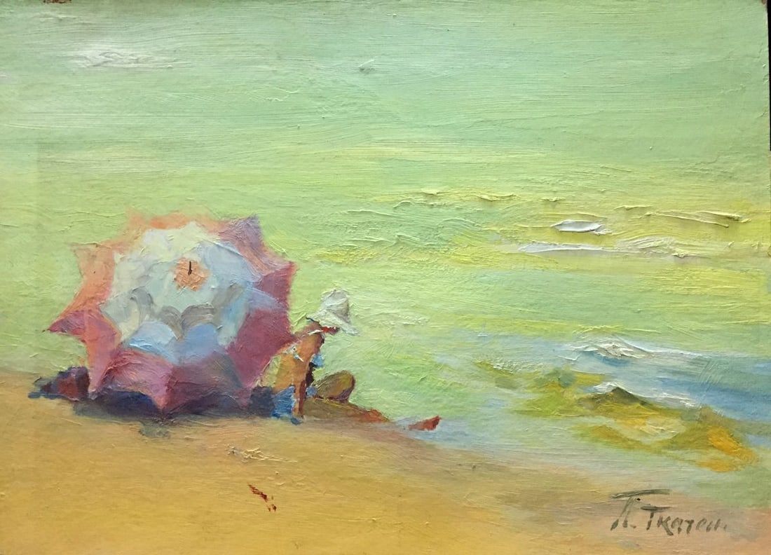 Oil painting People sunbathe P. Tkachenko: Title: Oil painting People sunbathe P. Tkachenko Description: №Vern 74 *** ABOUT THIS PAINTING *** * TITLE: "People sunbathe" * ARTISTS: P. Tkachenko * SIZE: 34x48 cm/'13.38x18.89 inches' *