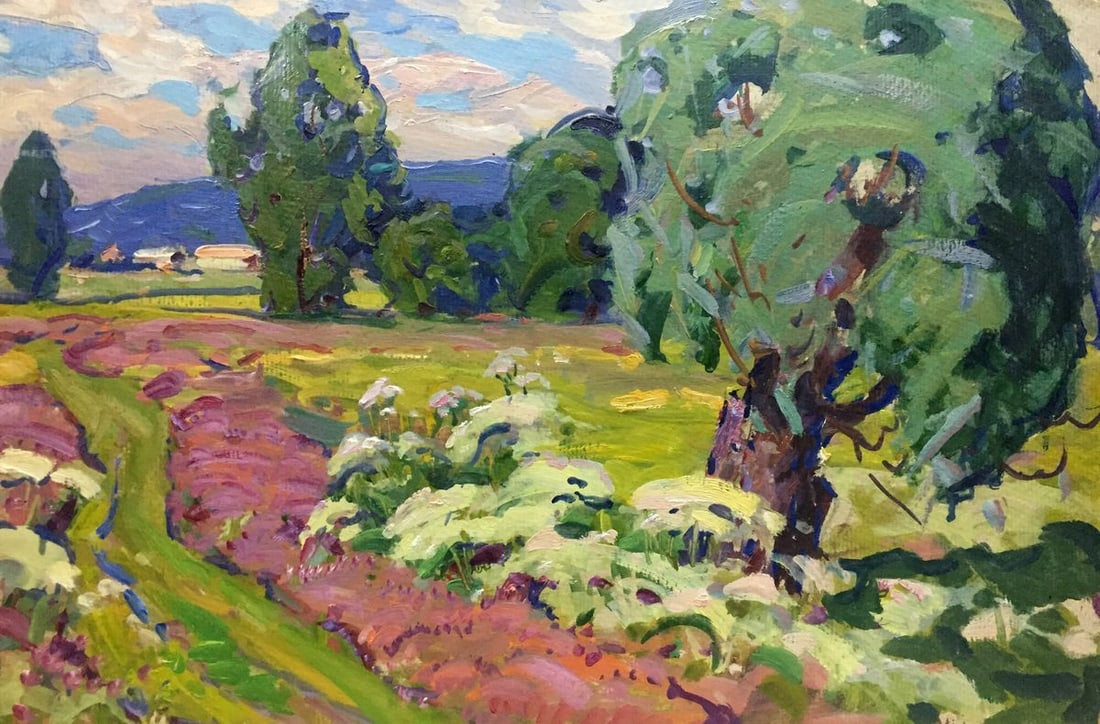 Oil painting Path to the forest Georgy Sergeevich Kolosovsky: Title: Oil painting Path to the forest Georgy Sergeevich Kolosovsky Description: №Vern 102 *** ABOUT THIS PAINTING *** * TITLE: "Path to the forest" * ARTISTS: Georgy Sergeevich Kolosovsky * SIZ