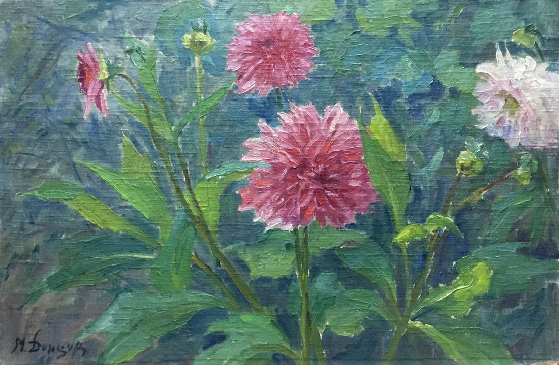 Oil painting Dandelions M. Dintsod: Title: Oil painting Dandelions M. Dintsod Description: №Vern 179 *** ABOUT THIS PAINTING *** * TITLE: "Dandelions" * ARTISTS: M. Dintsod * SIZE: 47x69 cm/'18.50x27.16 inches' * MEDIUM: oil, card