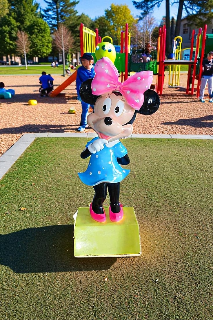 Large Cartoon Mouse Character Statue With Hands On Hips 22" x 29" x 70"H - 3