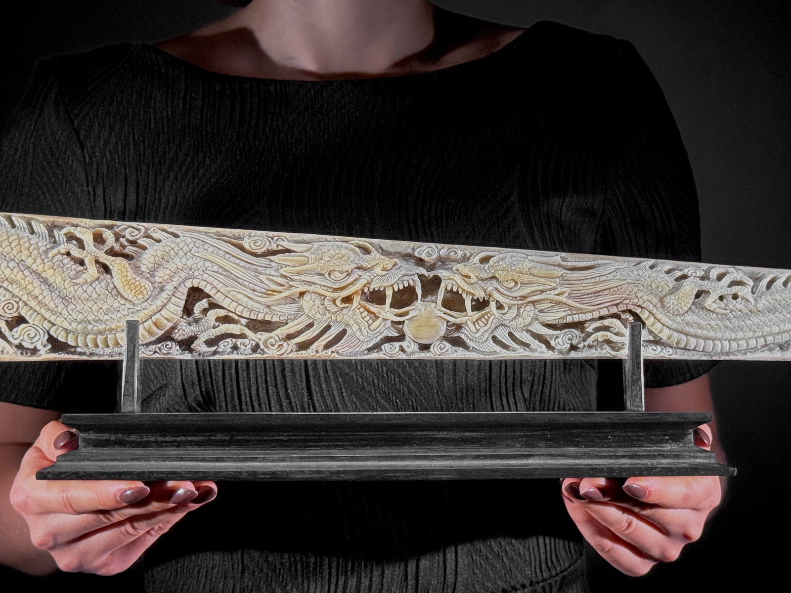 Extra large carved swordfish - Double Dragon motif - 10