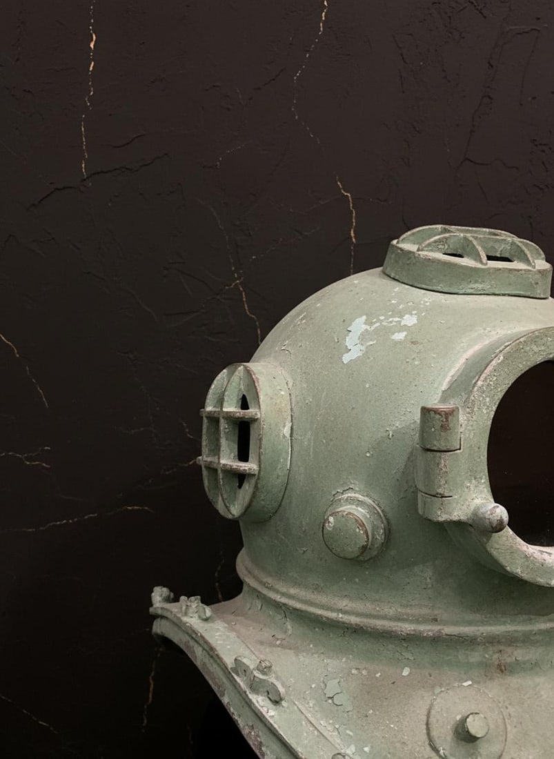 WWII US Navy Mark V Divers Helmet Replica, 18 Inch Deep Sea Marine Antique Style - 2