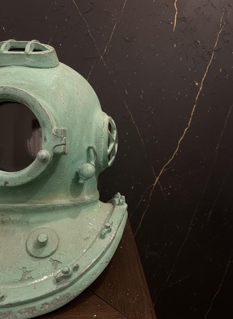 WWII US Navy Mark V Divers Helmet Replica, 18 Inch Deep Sea Marine Antique Style - 3