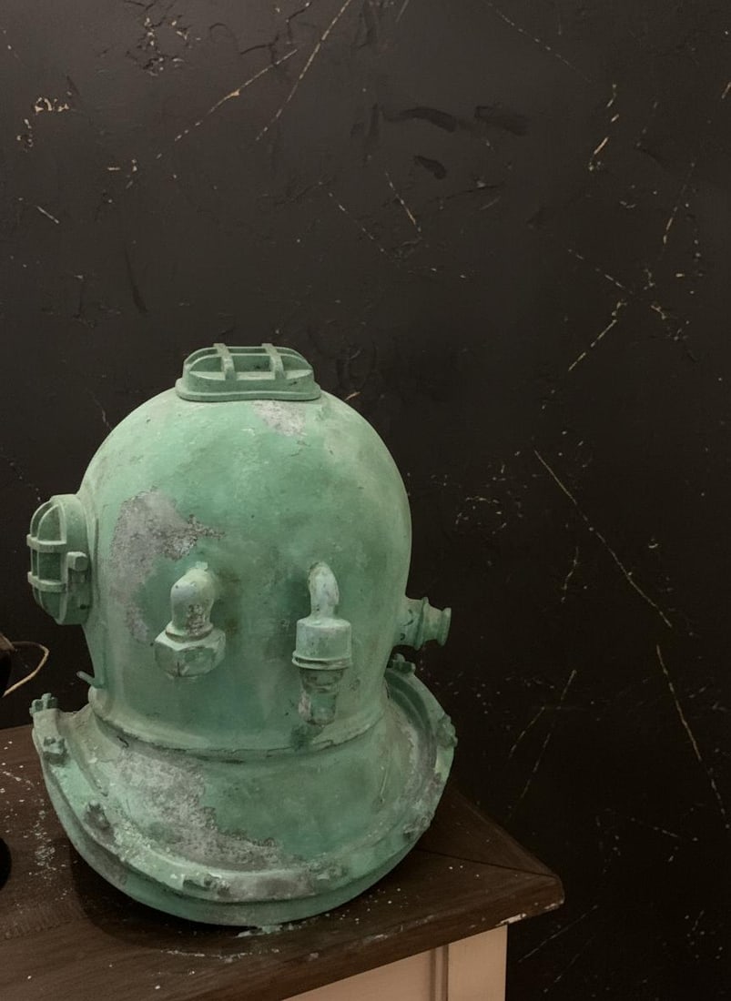 WWII US Navy Mark V Divers Helmet Replica, 18 Inch Deep Sea Marine Antique Style - 4