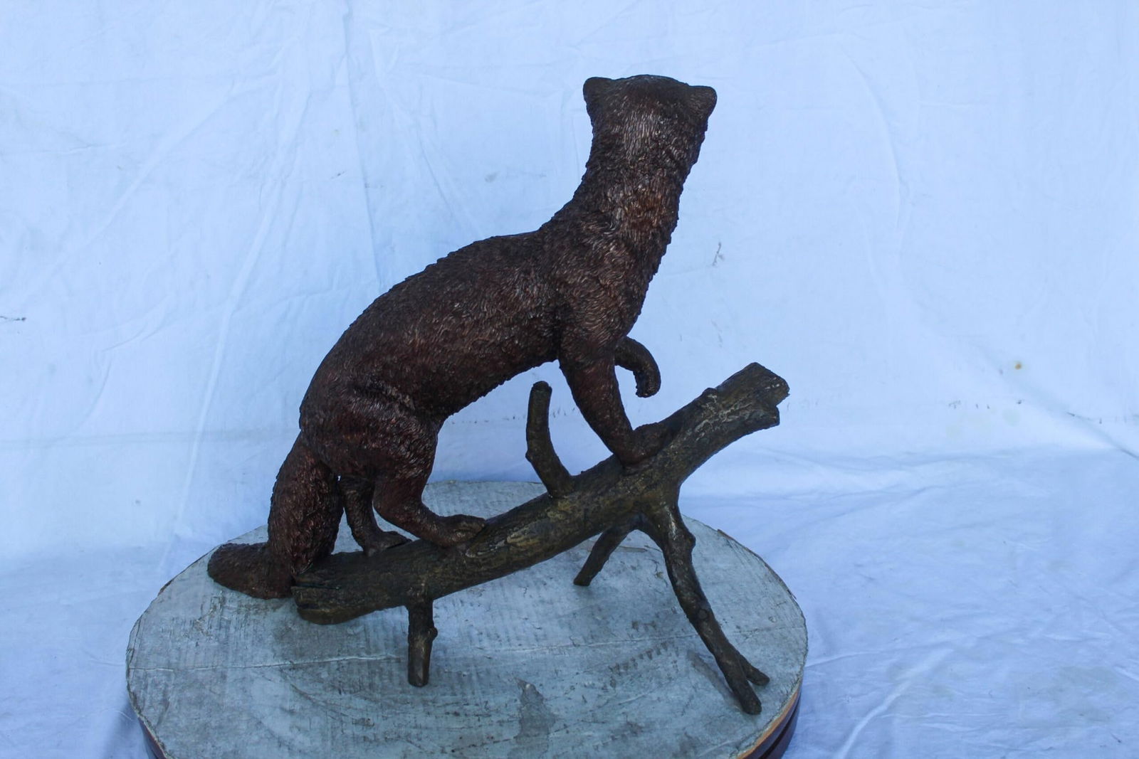 Bronze Statue of a Mongoose Climbing a Tree Branch 24" x 12" x 20"H - 9