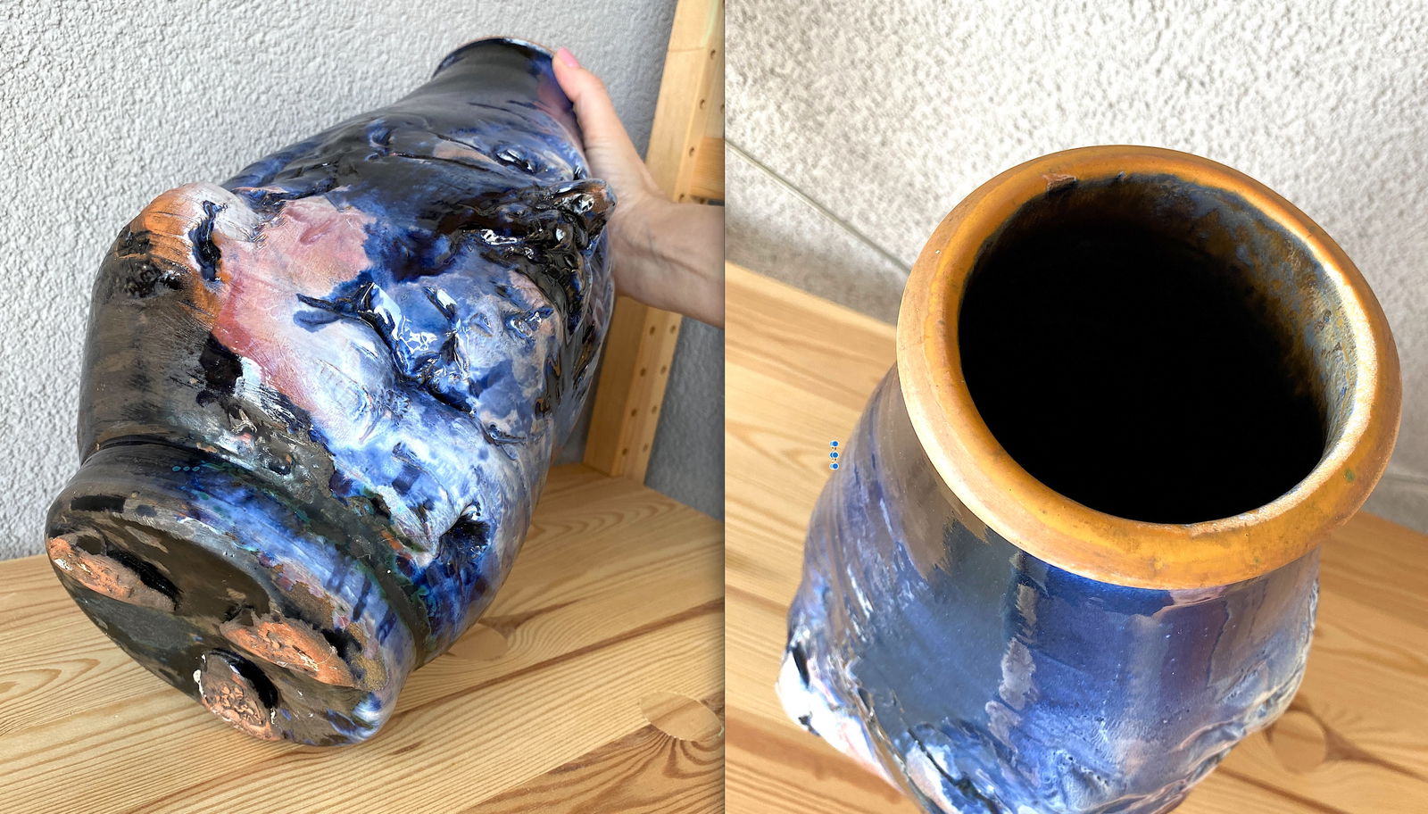 Antique vase, face sculpture - 10