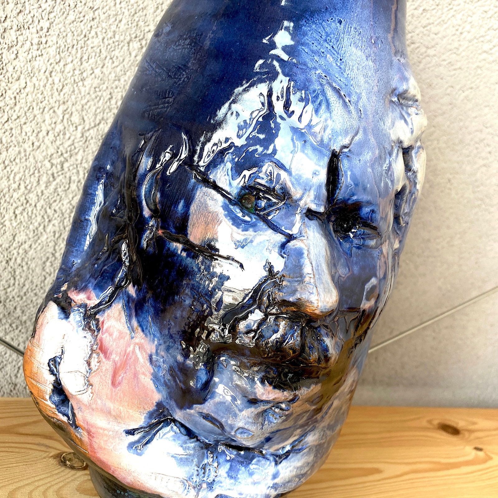Antique vase, face sculpture - 3