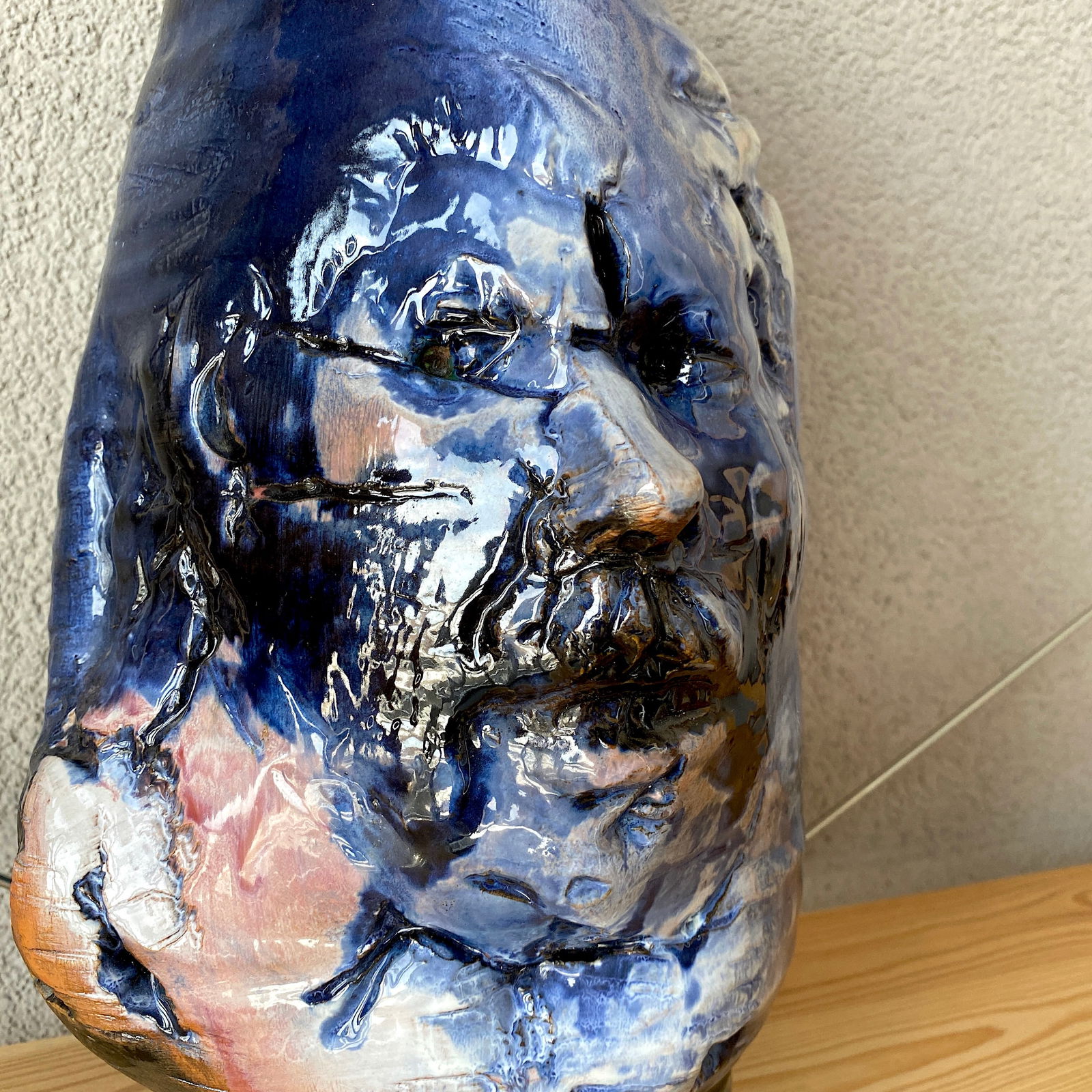 Antique vase, face sculpture - 6