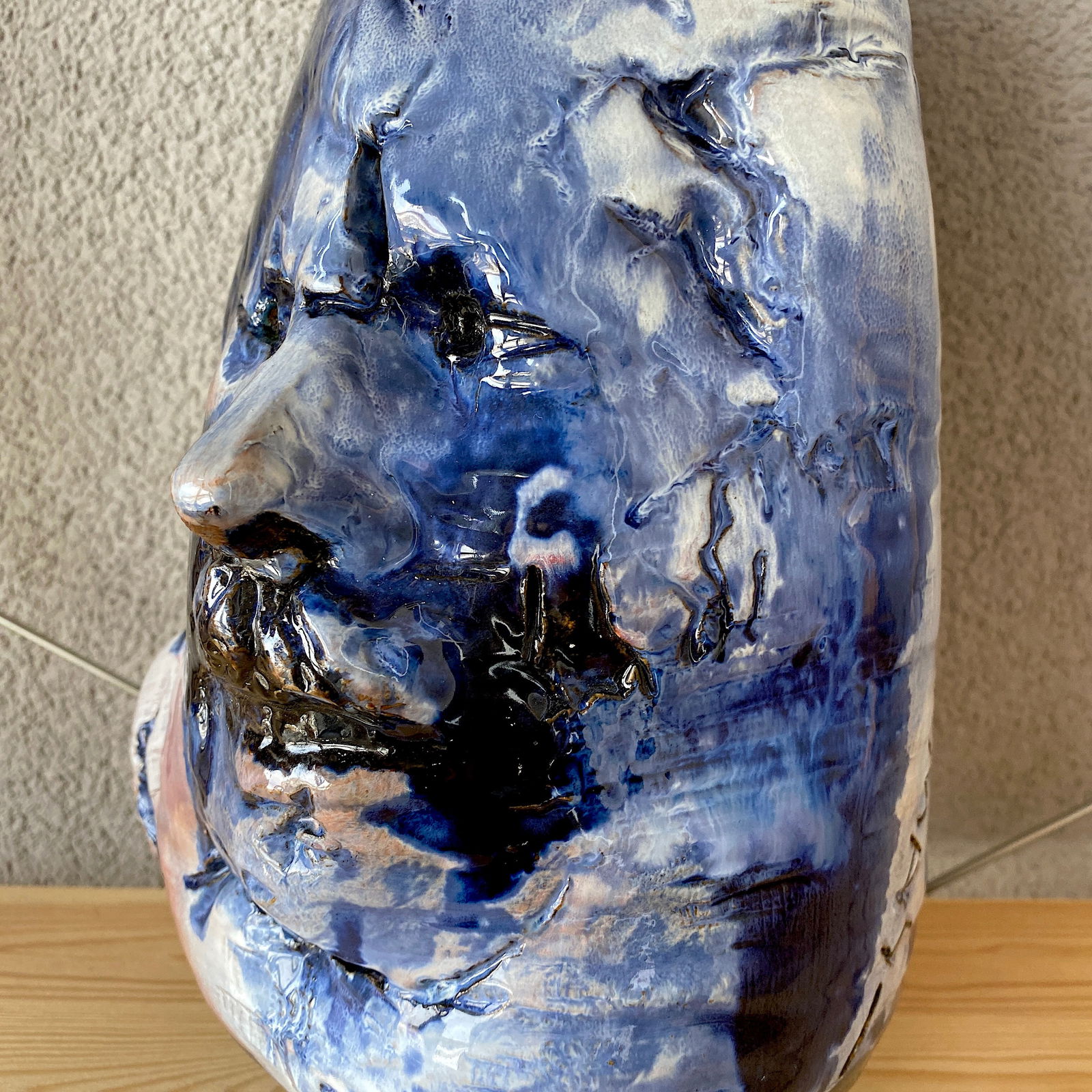 Antique vase, face sculpture - 7