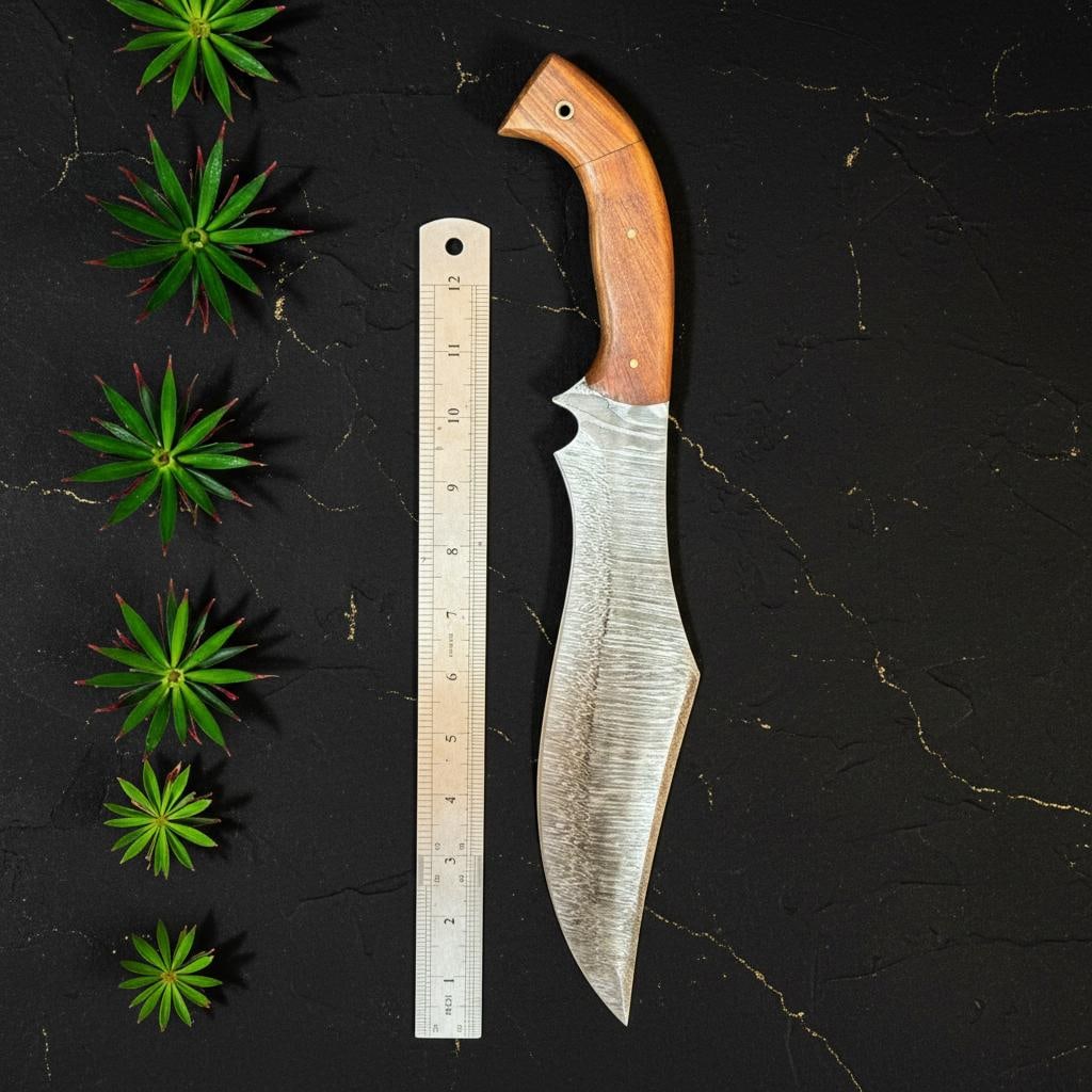 Handcrafted 13" Damascus Bowie Knife, Full Tang Hunter with Pakka Wood Handle - 5