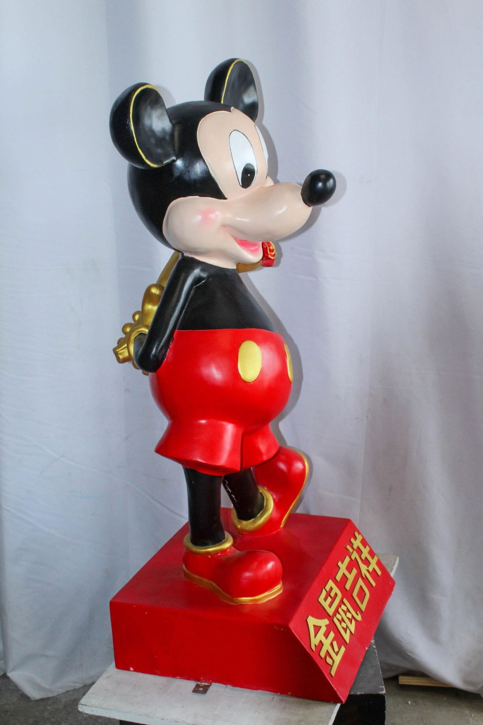 Large Cartoon Girl Character Holding Gold Bowl Statue 21" x 21" x 47"H - 5