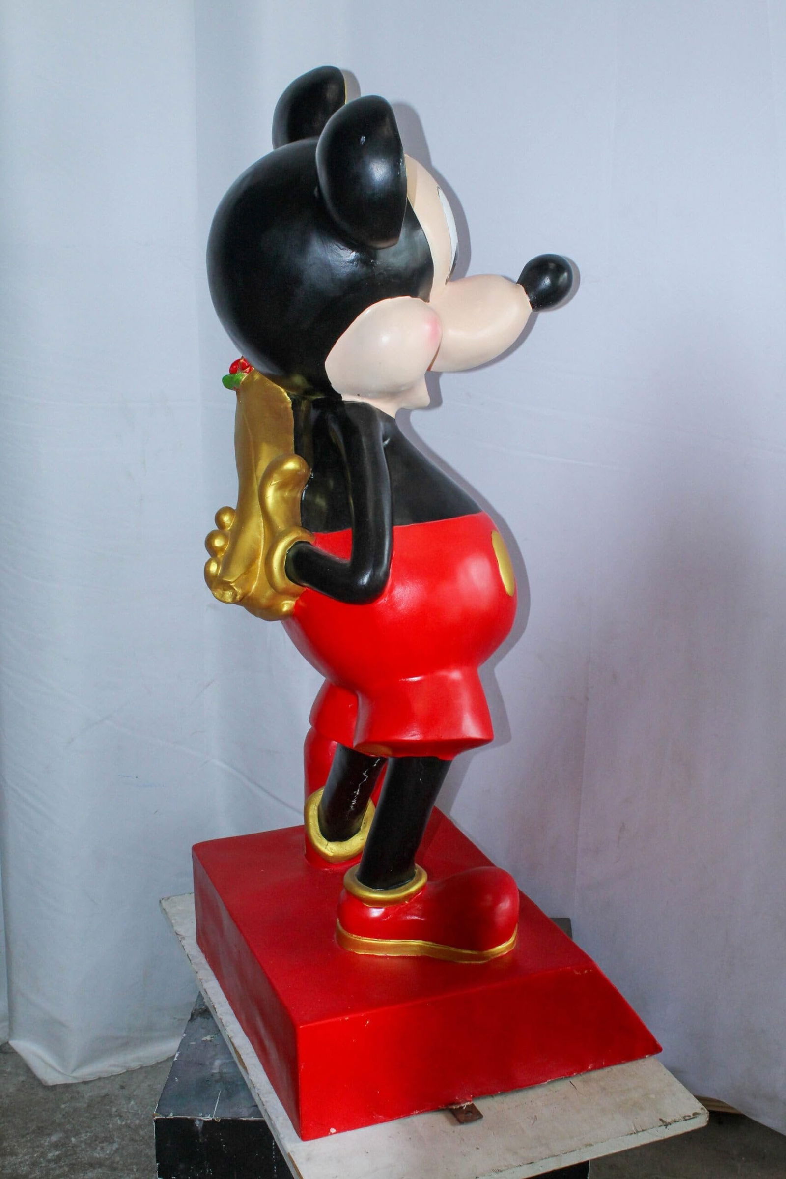Large Cartoon Girl Character Holding Gold Bowl Statue 21" x 21" x 47"H - 8