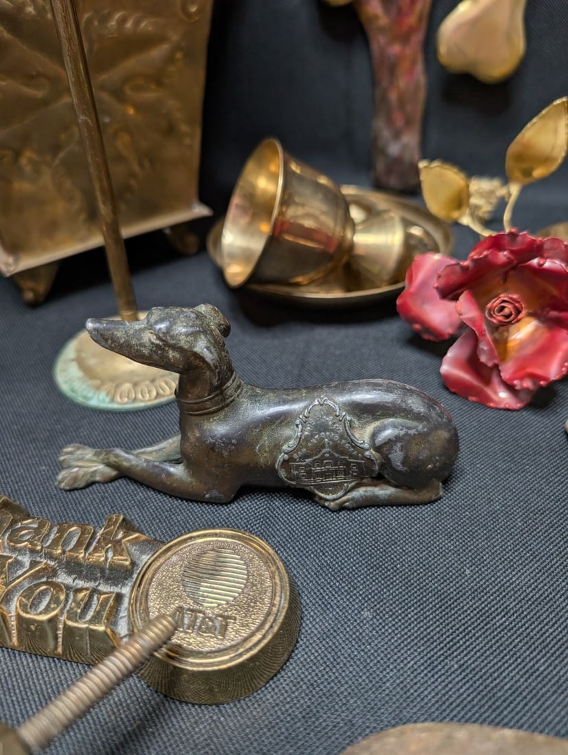 HUGE 10+ lbs Vintage Brass Decor Lot 21pc Mixed Animal Floral Sconce Wall Art - 11