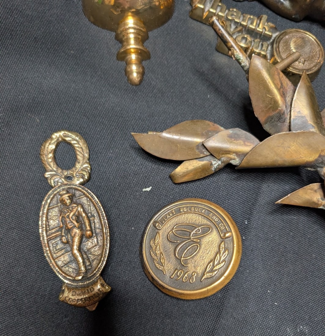 HUGE 10+ lbs Vintage Brass Decor Lot 21pc Mixed Animal Floral Sconce Wall Art - 2