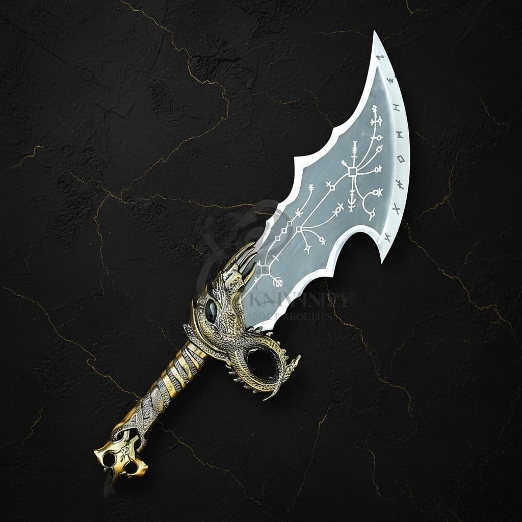 Full Size Kratos Blades of Chaos Metal Replica God of War Weapon with Display Stand - 3